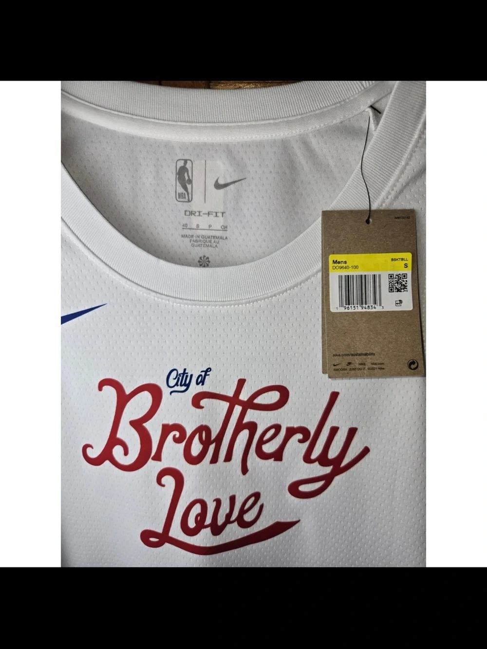 Philadelphia 76ers Nike City Edition Jersey Away Mens Small